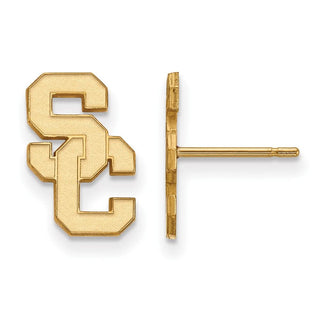 14k Gold LogoArt University of Southern California S-C Small Post Earrings