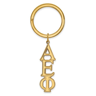 Sterling Silver Gold-plated LogoArt Alpha Epsilon Phi Sorority Greek Letters Key Ring