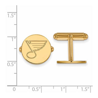 Sterling Silver Gold-plated NHL LogoArt St. Louis Blues Cuff Links