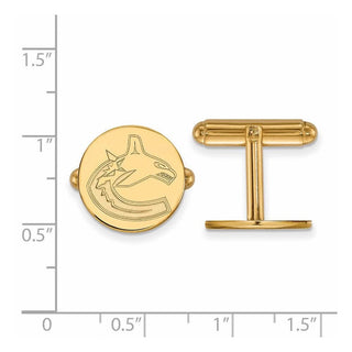 14k Gold NHL LogoArt Vancouver Canucks Cuff Links