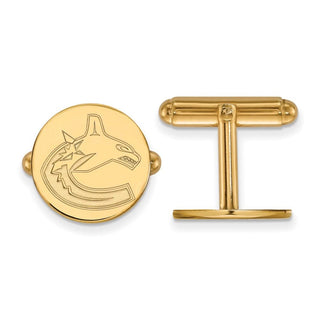 Sterling Silver Gold-plated NHL LogoArt Vancouver Canucks Cuff Links
