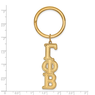 Sterling Silver Gold-plated LogoArt Gamma Phi Beta Sorority Greek Letters Key Ring
