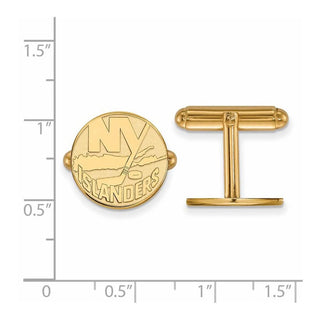 Sterling Silver Gold-plated NHL LogoArt New York Islanders Cuff Links