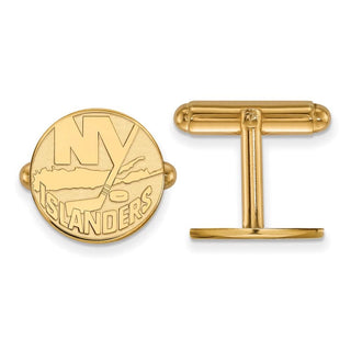 Sterling Silver Gold-plated NHL LogoArt New York Islanders Cuff Links