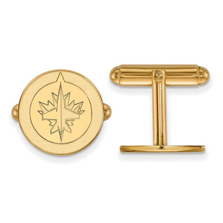 Sterling Silver Gold-plated NHL LogoArt Winnipeg Jets Cuff Links