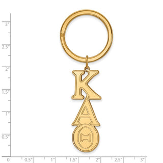 Sterling Silver Gold-plated LogoArt Kappa Alpha Theta Sorority Greek Letters Key Ring