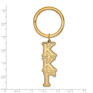 Sterling Silver Gold-plated LogoArt Kappa Kappa Gamma Sorority Greek Letters Key Ring