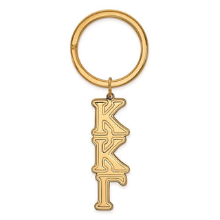 Sterling Silver Gold-plated LogoArt Kappa Kappa Gamma Sorority Greek Letters Key Ring
