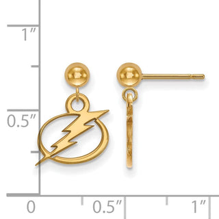 14k Gold NHL LogoArt Tampa Bay Lightning Dangle Ball Post Earrings