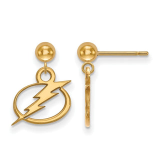 14k Gold NHL LogoArt Tampa Bay Lightning Dangle Ball Post Earrings