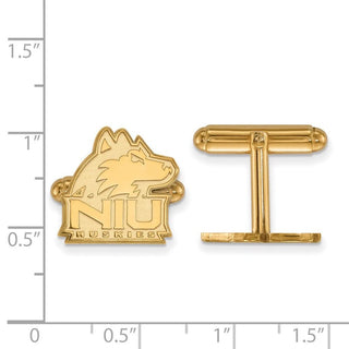 Sterling Silver Gold-plated LogoArt Northern Illinois University N-I-U Huskies Cuff Links