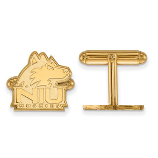 Sterling Silver Gold-plated LogoArt Northern Illinois University N-I-U Huskies Cuff Links