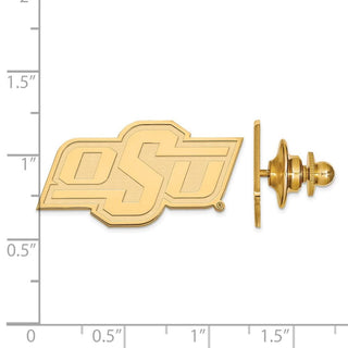 Sterling Silver Gold-plated LogoArt Oklahoma State University O-S-U Lapel Pin