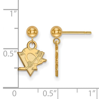 14k Gold NHL LogoArt Pittsburgh Penguins Dangle Post Earrings