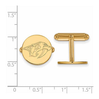14k Gold NHL LogoArt Nashville Predators Cuff Links