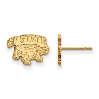 Sterling Silver Gold-plated LogoArt San Francisco State University Extra Small Post Earrings