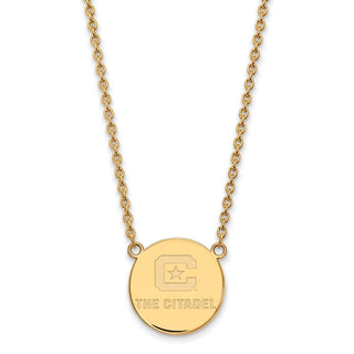 Sterling Silver w/Gold-plating LogoArt The Citadel Large Pendant w/Necklace