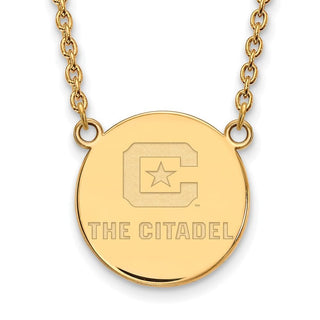 Sterling Silver w/Gold-plating LogoArt The Citadel Large Pendant w/Necklace