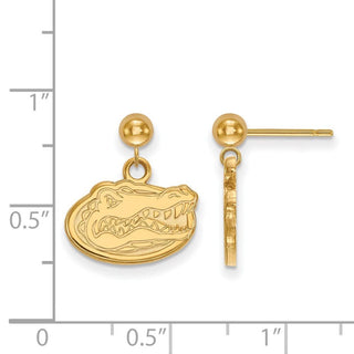 14k Gold LogoArt University of Florida Dangle Ball Post Earrings