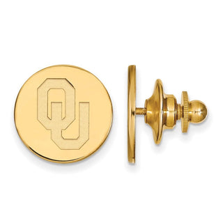 Sterling Silver Gold-plated LogoArt University of Oklahoma O-U Tie Tac