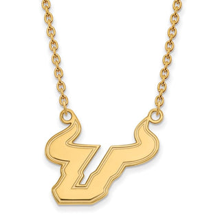 14k Gold LogoArt University of South Florida Bull Large Pendant 18 inch Necklace