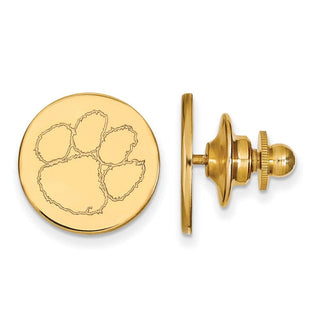 Sterling Silver Gold-plated LogoArt Clemson University Tiger Paw Lapel Pin