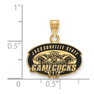 Sterling Silver Gold-plated LogoArt Jacksonville State University Small Enameled Pendant