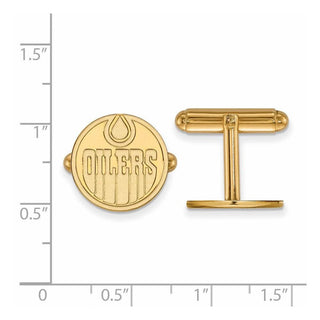 Sterling Silver Gold-plated NHL LogoArt Edmonton Oilers Cuff Links