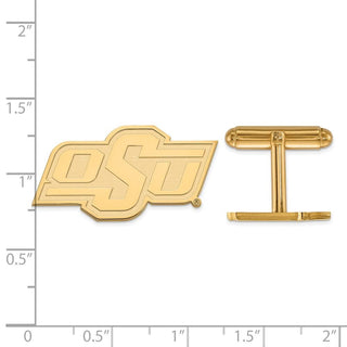 Sterling Silver Gold-plated LogoArt Oklahoma State University O-S-U Cuff Links