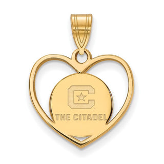Sterling Silver w/Gold-plating LogoArt The Citadel Pendant in Heart