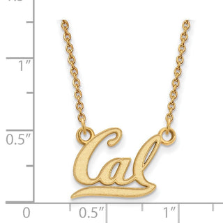 Sterling Silver Gold-plated LogoArt University of California Berkeley Small Pendant 18 inch Necklace