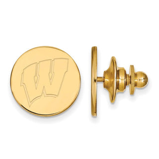 14k Gold LogoArt University of Wisconsin Letter W Lapel Pin