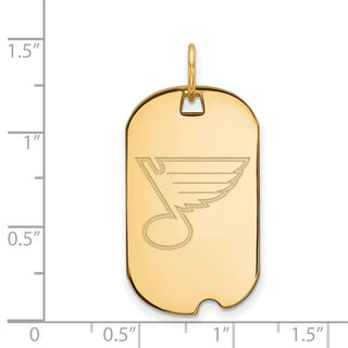 Sterling Silver Gold-plated NHL LogoArt St. Louis Blues Small Dog Tag Pendant