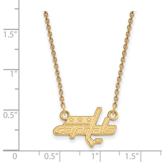 14k Gold NHL LogoArt Washington Capitals Small Pendant 18 inch Necklace