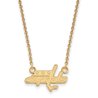 14k Gold NHL LogoArt Washington Capitals Small Pendant 18 inch Necklace