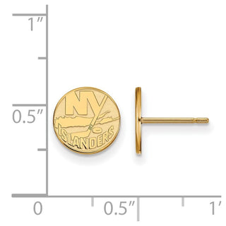 Sterling Silver Gold-plated NHL LogoArt New York Islanders Extra Small Post Earrings