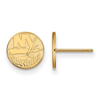 Sterling Silver Gold-plated NHL LogoArt New York Islanders Extra Small Post Earrings