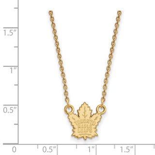 14k Gold NHL LogoArt Toronto Maple Leafs Small Pendant 18 inch Necklace