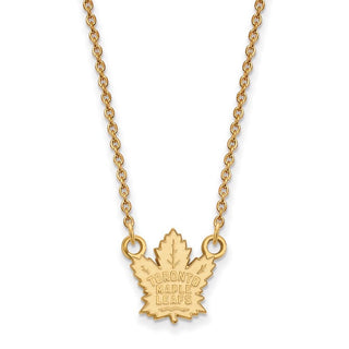 10k Gold NHL LogoArt Toronto Maple Leafs Small Pendant 18 inch Necklace