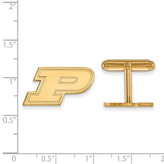 Sterling Silver Gold-plated LogoArt Purdue University Letter P Cuff Links