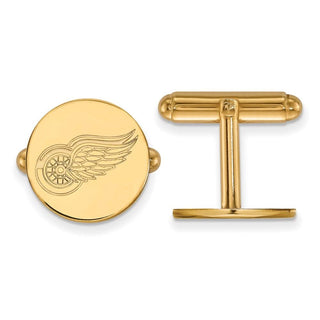 Sterling Silver Gold-plated NHL LogoArt Detroit Red Wings Cuff Links