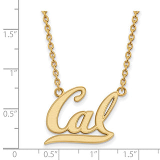 Sterling Silver Gold-plated LogoArt University of California Berkeley Large Pendant 18 inch Necklace