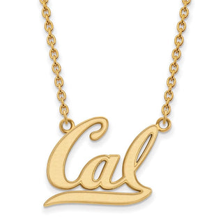 Sterling Silver Gold-plated LogoArt University of California Berkeley Large Pendant 18 inch Necklace