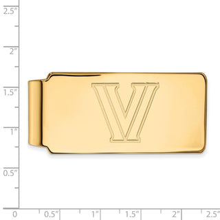Sterling Silver Gold-plated LogoArt Villanova University Letter V Money Clip