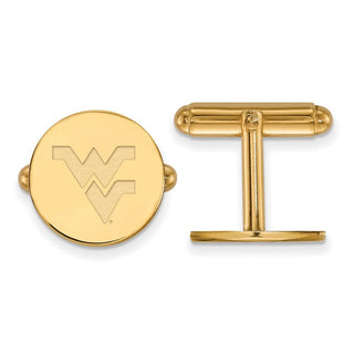 Sterling Silver Gold-plated LogoArt West Virginia University W-V Cuff Links