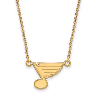 14k Gold NHL LogoArt St. Louis Blues Small Pendant 18 inch Necklace
