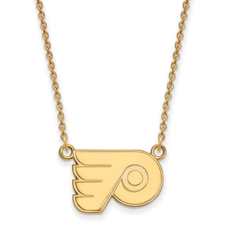 14k Gold NHL LogoArt Philadelphia Flyers Small Pendant 18 inch Necklace