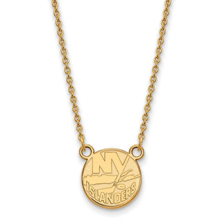10k Gold NHL LogoArt New York Islanders Small Pendant 18 inch Necklace