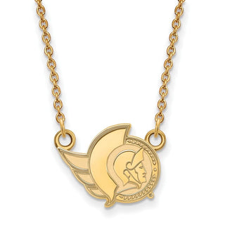 10k Gold NHL LogoArt Ottawa Senators Small Pendant 18 inch Necklace