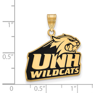 Sterling Silver Gold-plated LogoArt University of New Hampshire Large Enameled Pendant